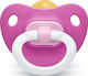 Nuk Orthodontic Rubber Pacifier for 0-6 months Classic Soft with Case Φούξια