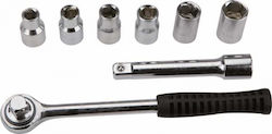 Top Tools 38D143 Set Chei Tubulare și Chei cu Clichet 1/2" 8 Bucăți