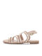 Caprice Leather Women's Flat Sandals Anatomic in Gold Color