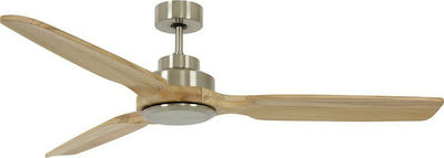 Lucci Air Shoalhaven NL Ceiling Fan 143cm Brushed Chrome/Ashwood