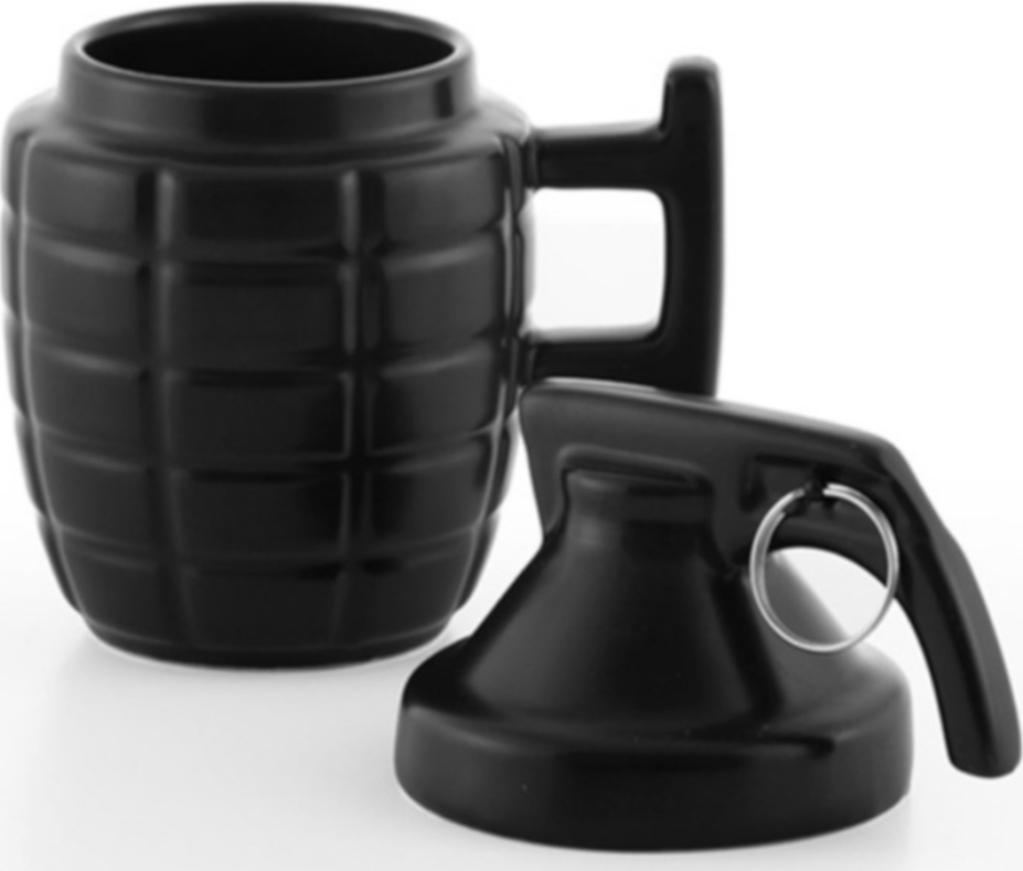 Χειροβομβίδα Κούπα Κεραμική με Καπάκι Μαύρη 280ml | Skroutz.gr