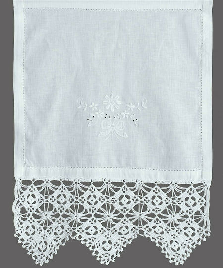 Silk Fashion Window Curtain With Tunnel 6748 White 70x120cm