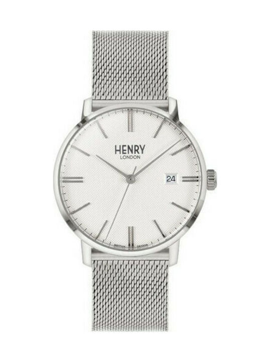 Henry London Watch with Gray Leather Strap HL40-M-0373