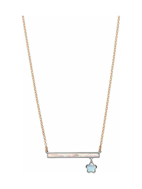 Vogue Necklace with design Star from Pink Gold Plated Silver