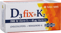 Uni-Pharma D3 Fix + K2 Vitamina pentru Imunitate 2000iu 45mg 60 file