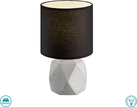 Trio Lighting Τσιμεντένιο Πορτατίφ για Ντουί E14 με Μαύρο Καπέλο και Γκρι Βάση