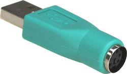 Akyga AK-AD-14 PS/2 Weiblich zu USB-A Männlich Konverter