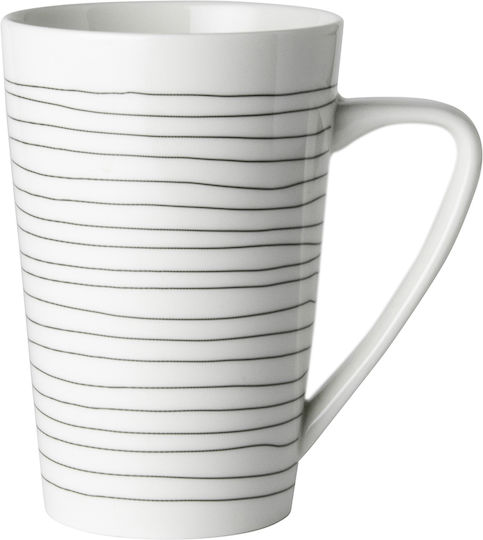 Dutch Rose Black Stripe XL Κούπα από Πορσελάνη σε Διάφορα Σχέδια Λευκή 430ml (Διάφορα Σχέδια)