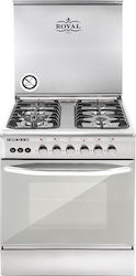 Din Gas Υγραερίου Ελεύθερη με Εστίες Υγραερίου Inox Royal 9604 SF