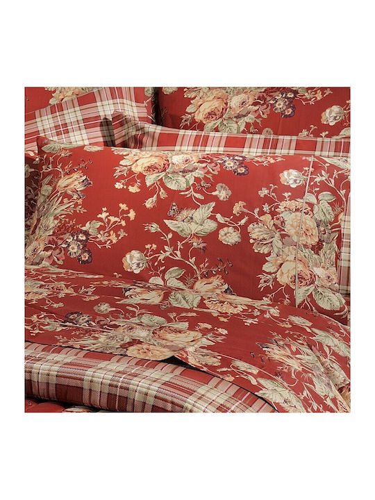 Down Town Home Duvet Cover Set Cotton Single with Pillowcase 175x245 695 Red