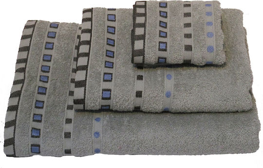 Le Blanc Кърпа за лице Пение Жакард Точки 50x90см. Сив Тегло 450гр/кв.м