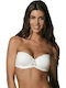 Luna Character Strapless Bra without Padding Underwire Ivory