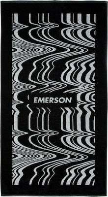 Emerson Print Πετσέτα Θαλάσσης Μαύρη 160x86εκ.