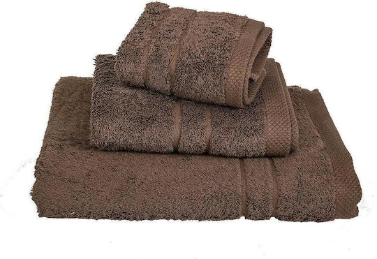 Le Blanc Badehandtuch Gekämmte 80x145εκ. Brown 600gr Gewicht 600gr/m²