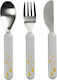 Done by Deer Set Baby Besteck Simple aus Metall Grey/Gold 3Stück