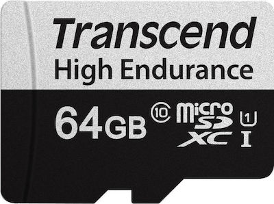 Transcend 350V microSDXC 64GB Klasse 10 U1 UHS-I mit Adapter