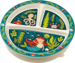 Sugar Booger Kinderteller Divided Suction Plate Mermaid aus Melamin Blau SBA1226