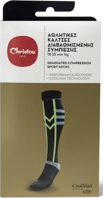 Christou 1910 Graduated Compression Calf High Socks 18-22 mmHg Black