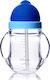 Kidsme Baby Cup with Handles and Straw made of Plastic Blue 240ml for 9m+m+