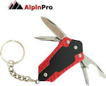 AlpinPro Multi-tool Keychain Red with Blade made of Stainless Steel