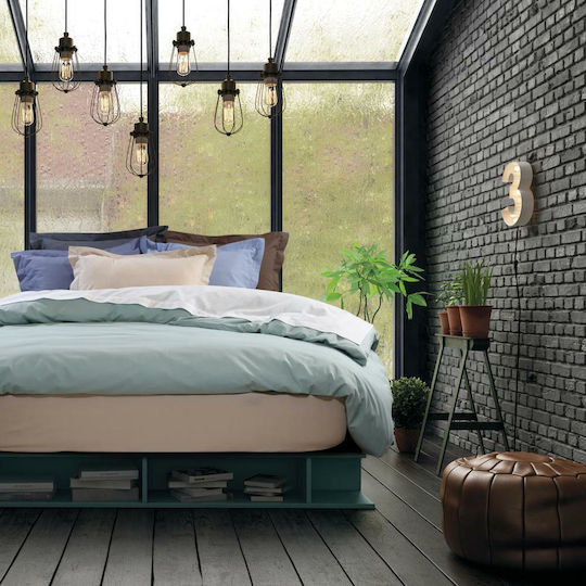Das Home Bettlaken Semi-Doppel mit Gummiband 120x200+35cm. Best 1007 Dark Grey