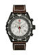 Swiss Alpine Military by Grovana Watch Chronograph Battery with Brown Leather Strap