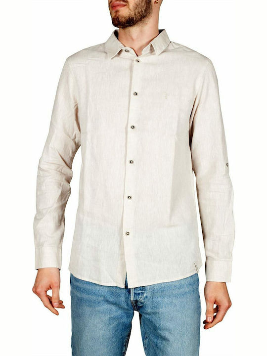 Anerkjendt Niko Men's Shirt Long Sleeve Linen Beige 9219007-5504