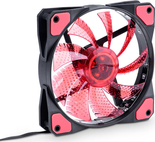 Akyga AW-12C 120mm 3-Pin Red Lighting Case Fan