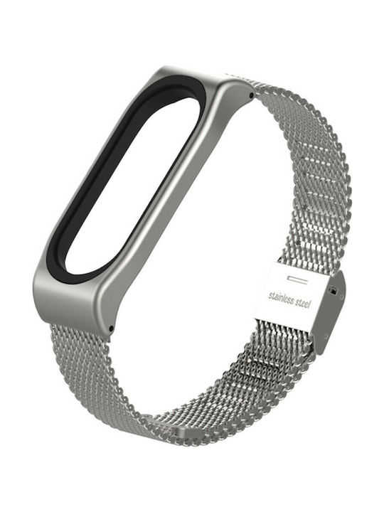 Milanese Stainless Steel Λουράκι Μεταλλικό Ασημί (Mi Band 3/Mi Smart Band 4)