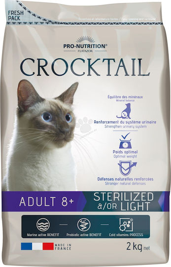 Flatazor Crocktail Adult 8+ Light Ξηρά Τροφή για Ενήλικες Στειρωμένες Γάτες με Ευαίσθητο Ουροποιητικό με Ψάρια 2kg
