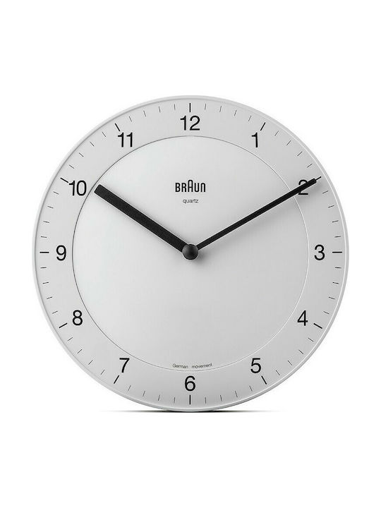 Braun Ρολόι Τοίχου BC06W Αθόρυβο Πλαστικό White 20cm