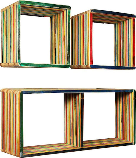 Rafturi De Perete Multicolore (3 Bucăți) 81x22x41 Cm