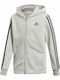 Adidas Athletic Kids Sweatshirt Cardigan with Hood Gray