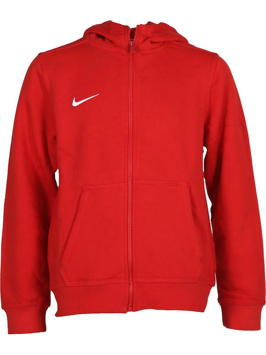 Nike Αθλητική Παιδική Ζακέτα Φούτερ με Κουκούλα Κόκκινη Team Club