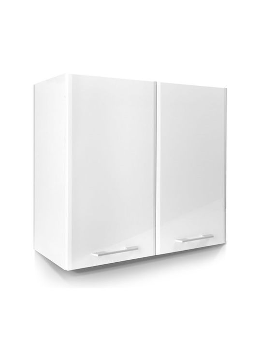 V80 Wall Cabinet Λευκό L80xW31xH72cm