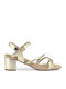 Parex Women's Sandals Anatomic with Chunky Medium Heel In Gold Colour