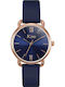 Jcou Charm Women's Watch with Blue Metal Bracelet
