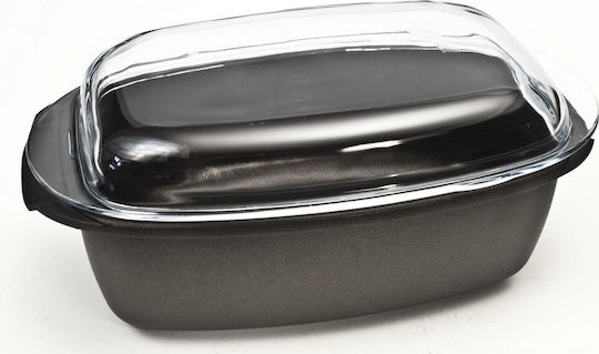 Keystone Pyrex Dutch Oven Rectangular Made of Cast Aluminum with Glass Lid 40x21cm 1pcs