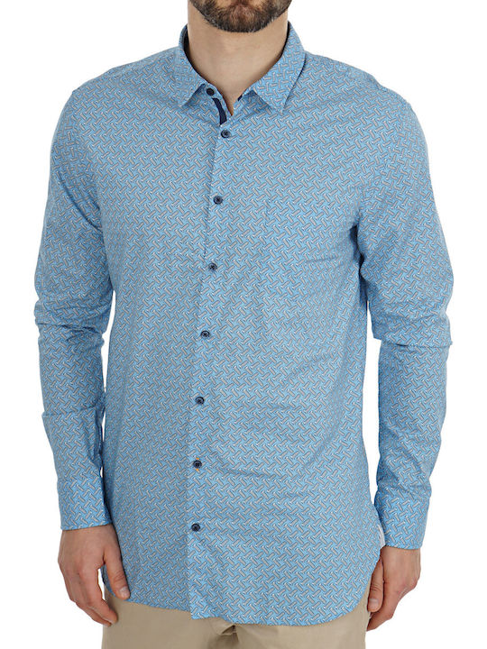 Hugo Boss Men's Shirt Long Sleeve Cotton Light Blue