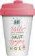 Chic Mic Hello Hello Tasse Bamboo mit Deckel Weiß 400ml 1Stück