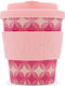 Ecoffee Cup Round In Yurkils Tasse Bamboo mit Deckel Rosa 250ml 1Stück