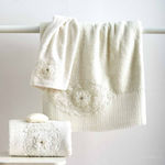 SB Home Cotton Set of 3pcs Bridal Towels with Lace Natalie Εκρού