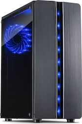 Inter-Tech Thunder Gaming Midi Tower Κουτί Υπολογιστή με Πλαϊνό Παράθυρο Μαύρο