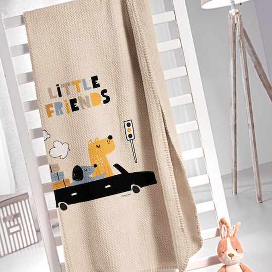 Saint Clair Κουβέρτα Fleece Doggy Μπεζ 160x220εκ.