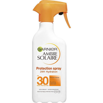 Garnier Ambre Solaire Protection 24h Hydration Wasserfest Sonnenschutz Lotion SPF30 in Spray 300ml