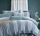Beauty Home Комплект Плик за Завивка Памучен Кинг Сайз с 2 Калъфки 220x240 Grooves 1611 Синьо