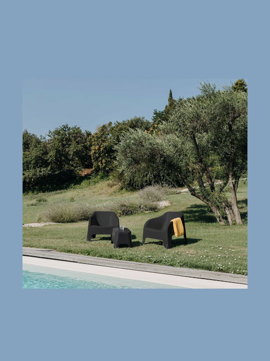 Καρέκλα Εξωτερικού Χώρου Πλαστική Petra Matte Anthracite 79x76.5x70εκ.