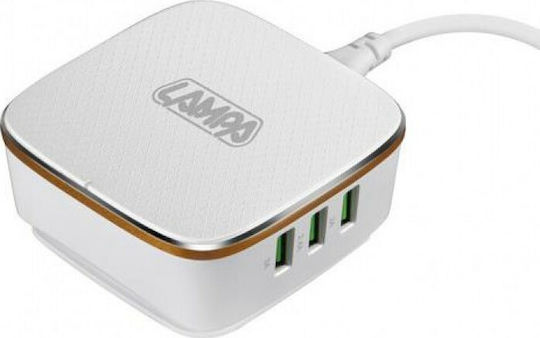 Lampa Βάση Φόρτισης με 6 Θύρες USB-A Quick Charge 3.0 σε Λευκό χρώμα (Power Station)