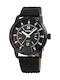 Raptor Watch Chronograph Battery with Black Leather Strap RA20052-002