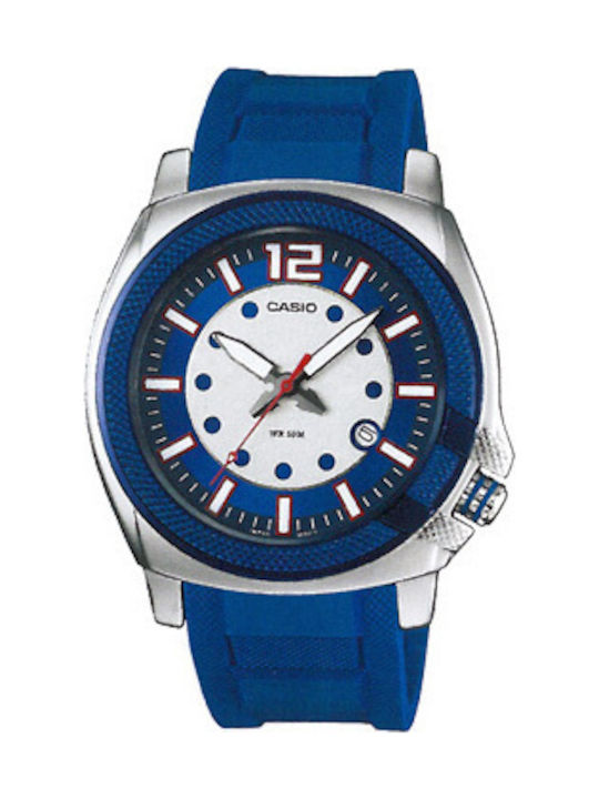 Casio Часовник Батерия с Син Каучукова Каишка